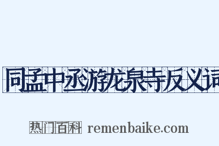 同孟中丞游龙泉寺反义词是什么意思的图片